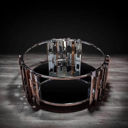 Illusion Round Coffee Table with Sleek Lines