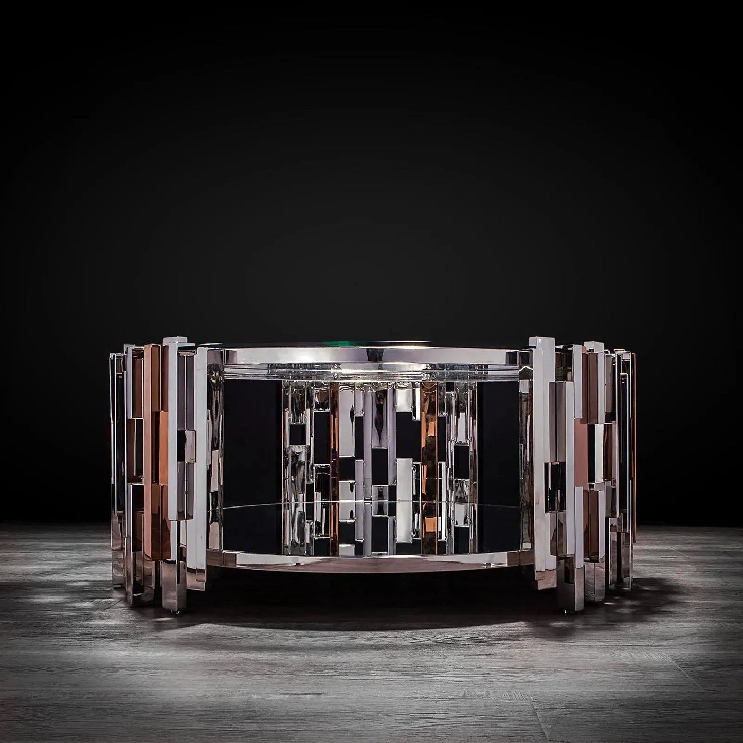 Illusion Round Coffee Table with Sleek Lines