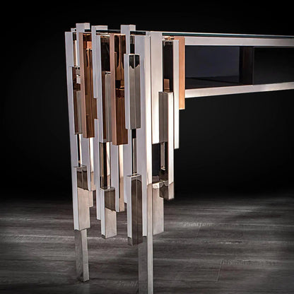 Illusion Glass-Top Console Table with Contemporary Appeal