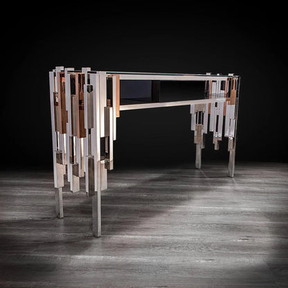 Illusion Glass-Top Console Table with Contemporary Appeal