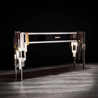 Illusion Glass-Top Console Table with Contemporary Appeal