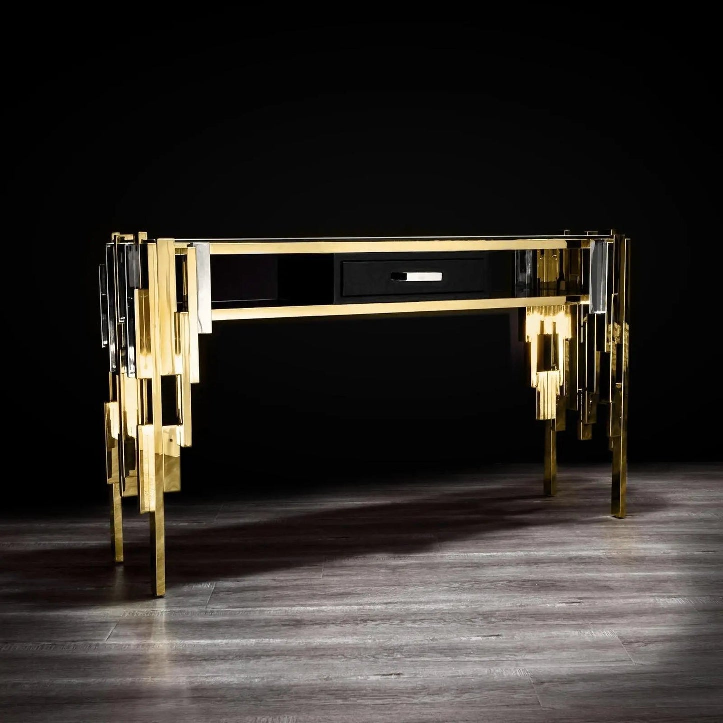 Illusion Glass-Top Console Table with Contemporary Appeal