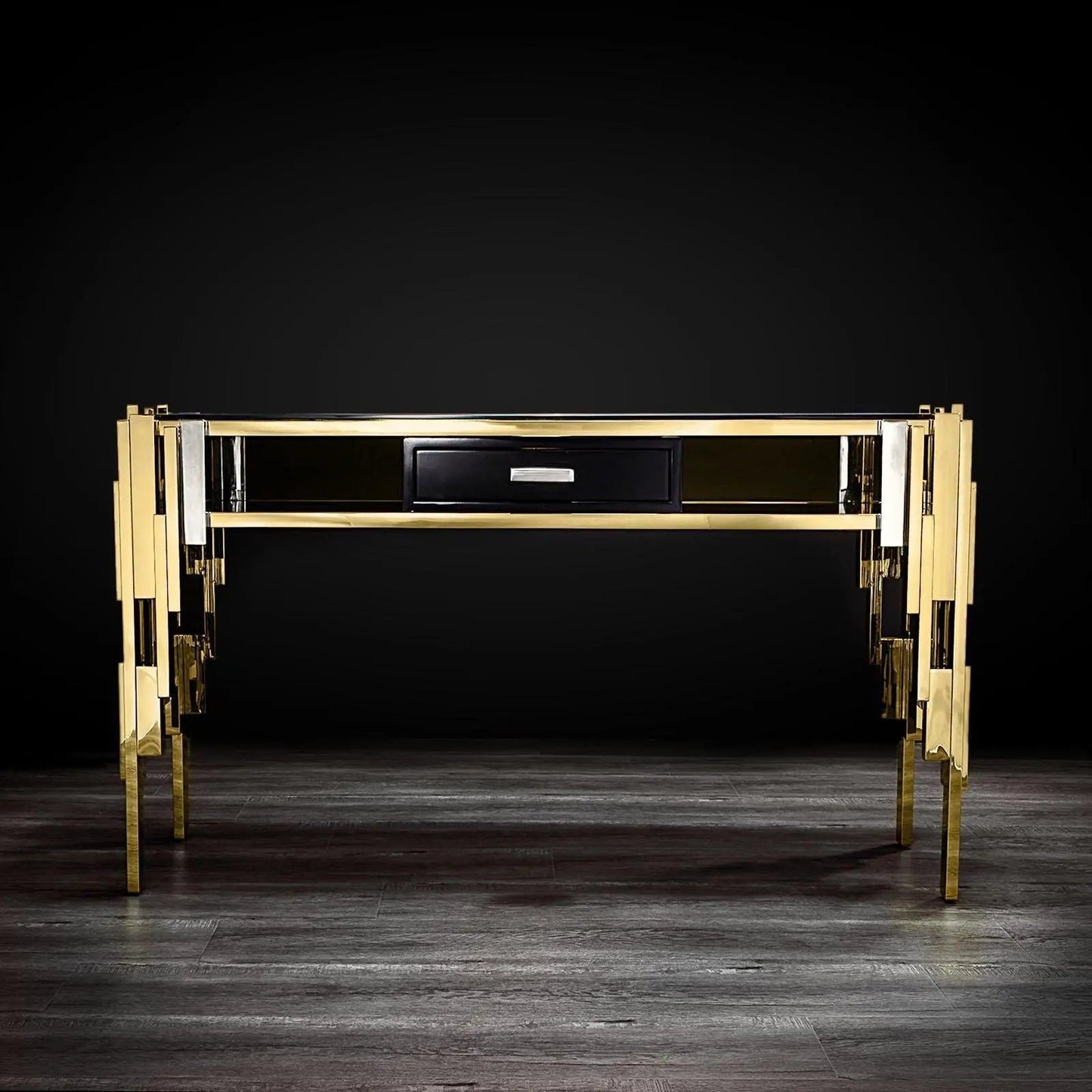 Illusion Glass-Top Console Table with Contemporary Appeal
