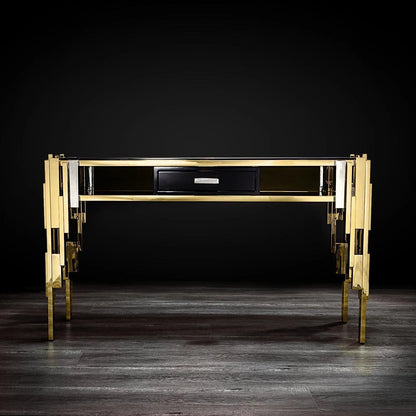 Illusion Glass-Top Console Table with Contemporary Appeal