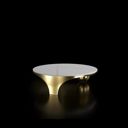 Libero Titanium Gold Round Coffee Table in Classic Design