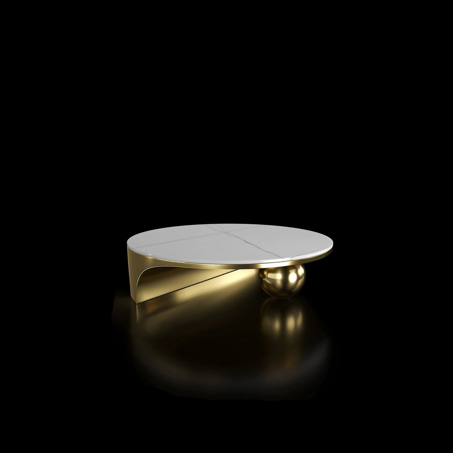 Libero Titanium Gold Round Coffee Table in Classic Design