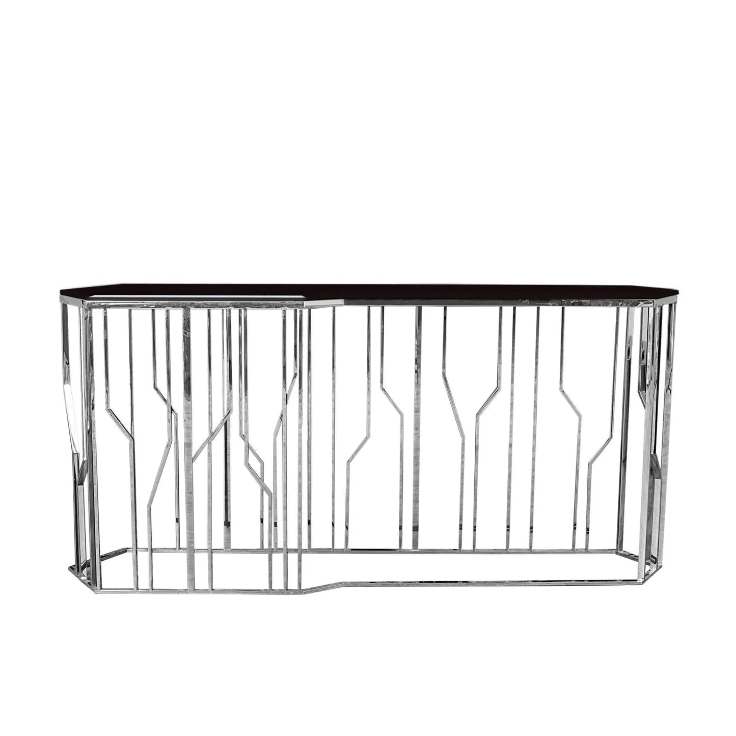 Lorensia Lg Silver Glass Console Table