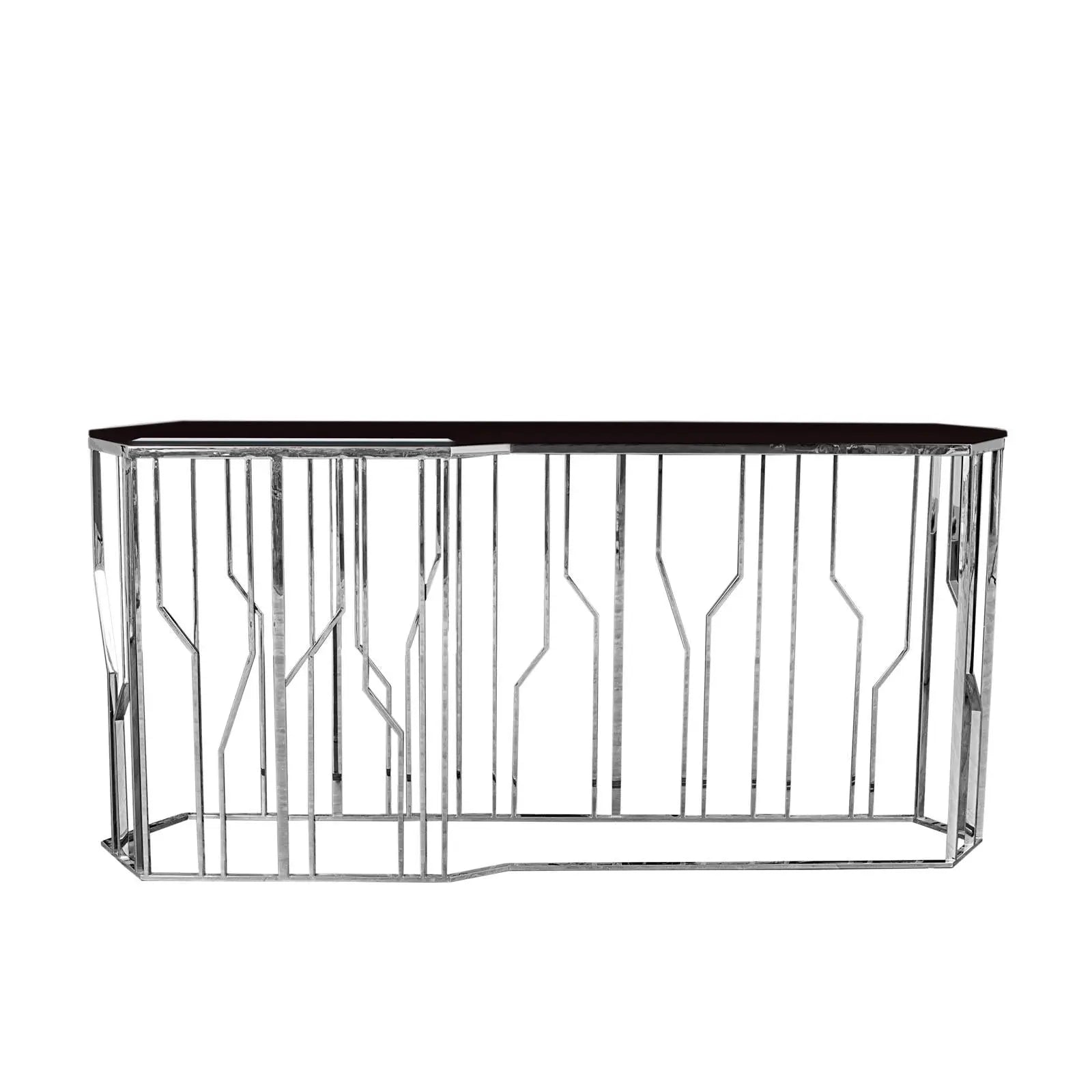 Lorensia Lg Silver Glass Console Table