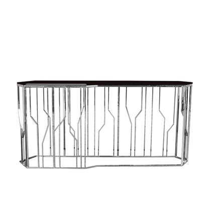 Lorensia Lg Silver Glass Console Table