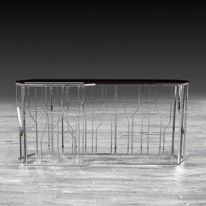 Lorensia Large Console Table with Glass Top