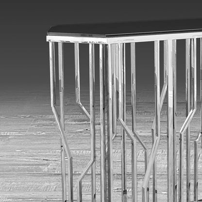 Lorensia Large Console Table with Glass Top