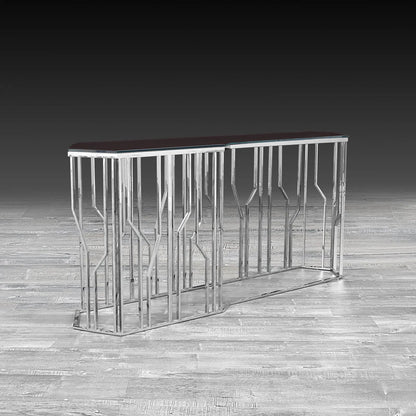 Lorensia Large Console Table with Glass Top