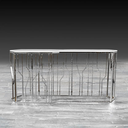 Lorensia Large Console Table with Glass Top