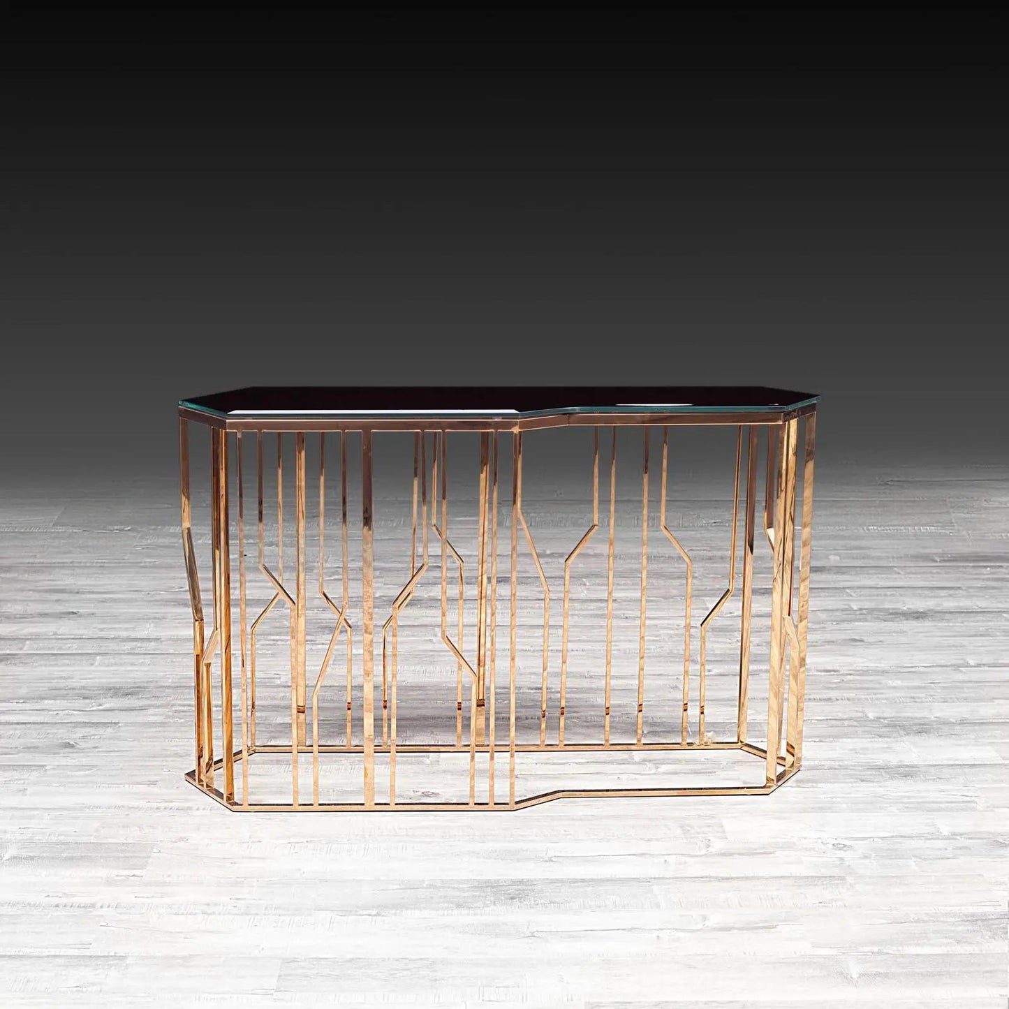 Lorensia Glass-Top Console Table for Modern Spaces