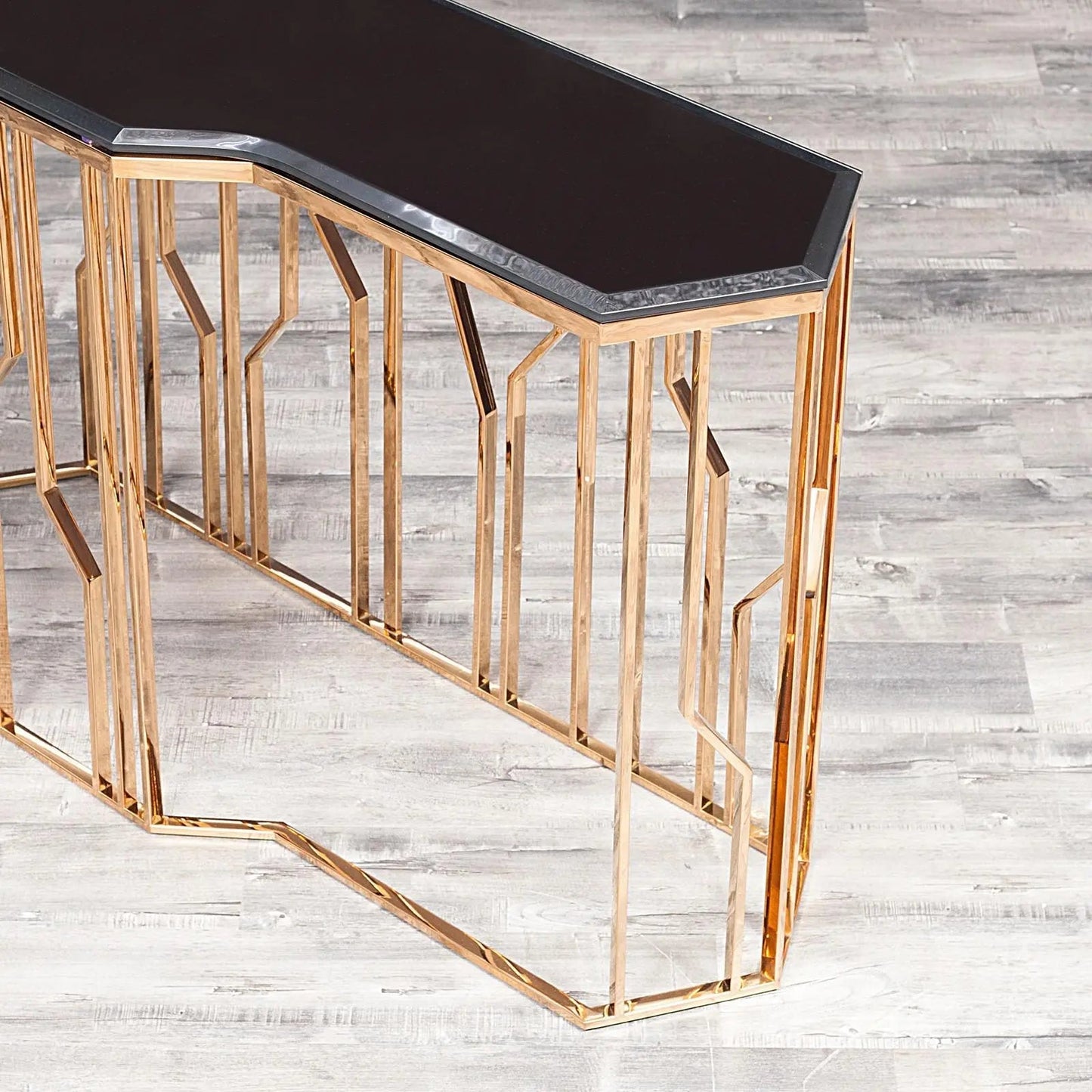 Lorensia Glass-Top Console Table for Modern Spaces