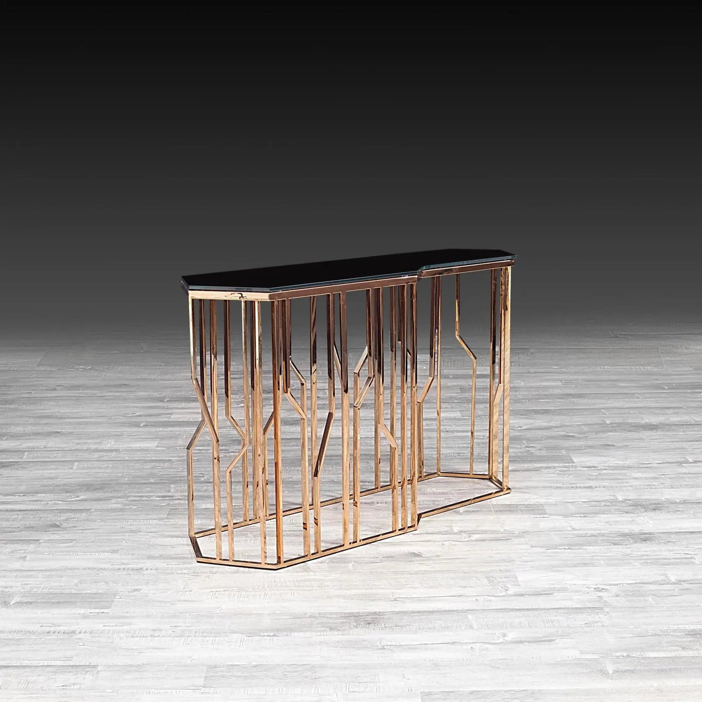 Lorensia Glass-Top Console Table for Modern Spaces
