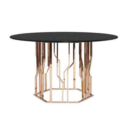 Lorensia RG Rnd Black Dining Table