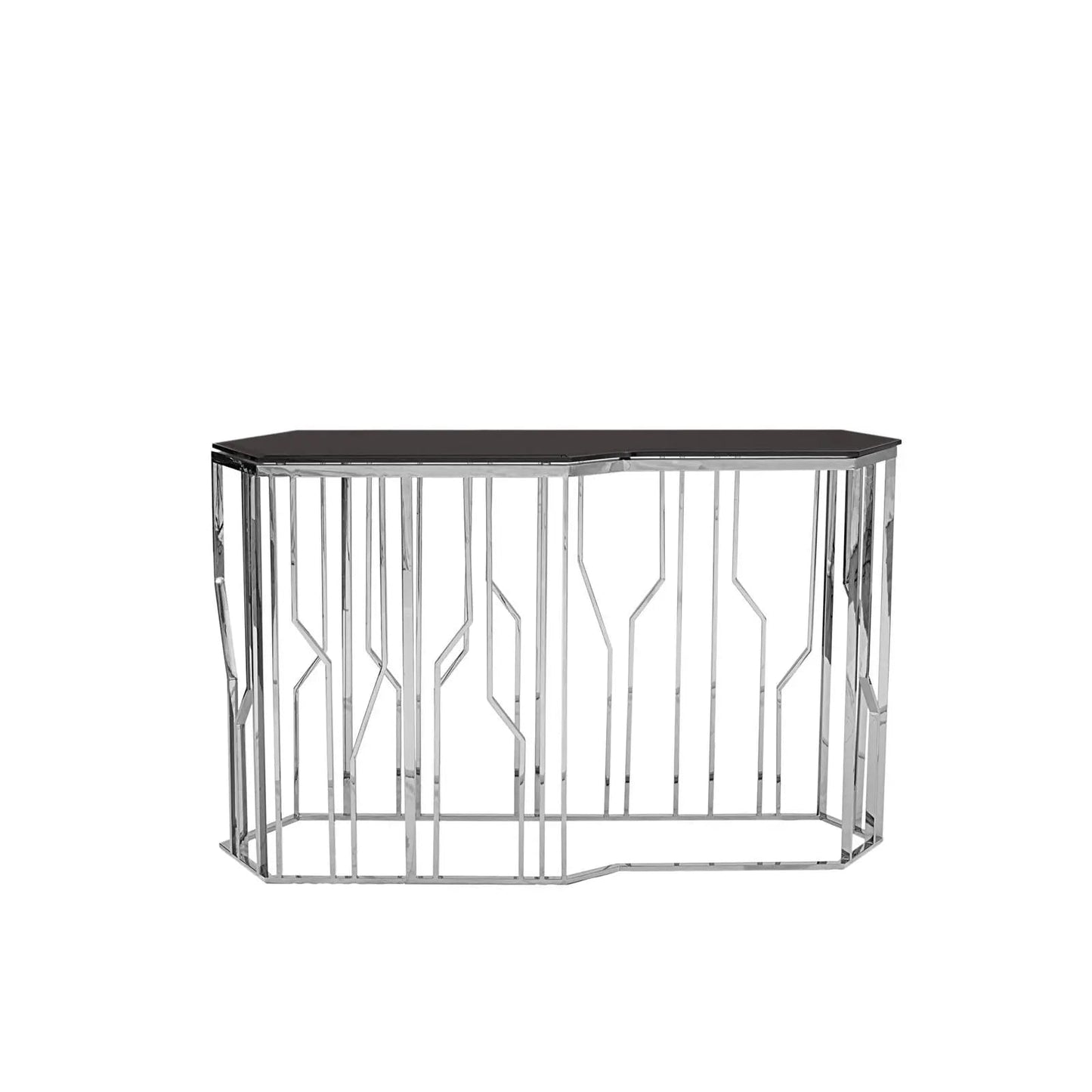Lorensia Silver Glass Console Table