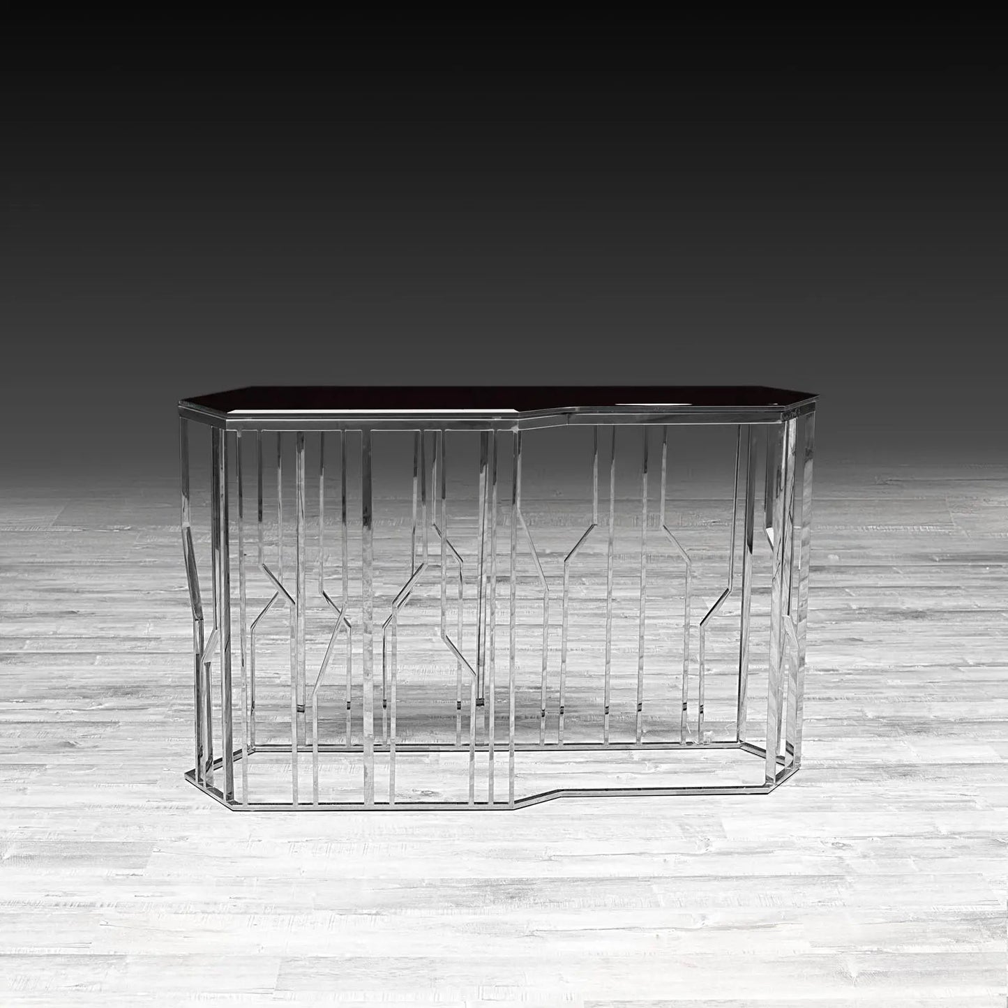 Lorensia Glass-Top Console Table for Modern Spaces