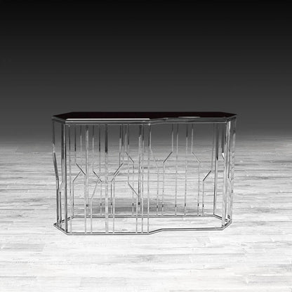 Lorensia Glass-Top Console Table for Modern Spaces