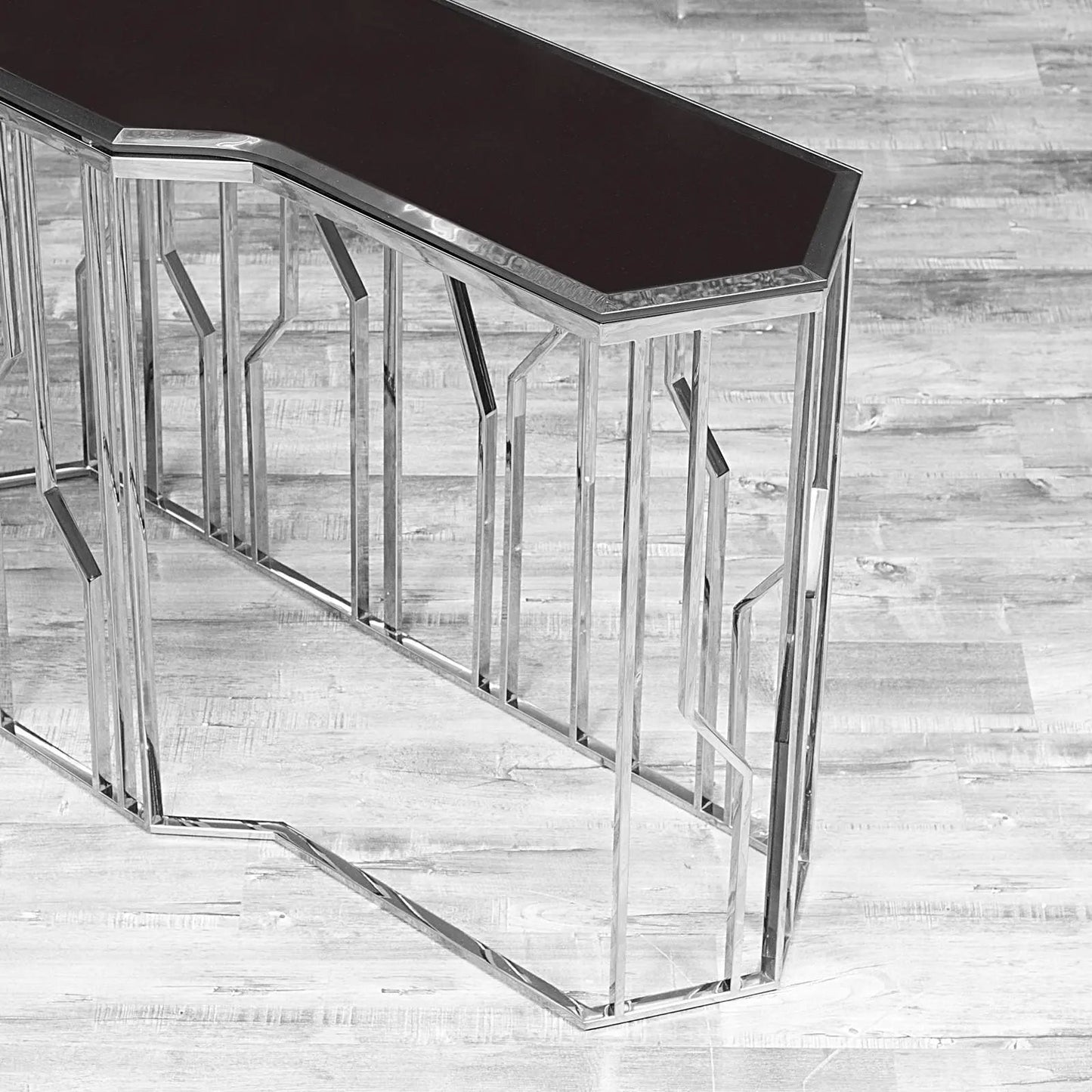 Lorensia Glass-Top Console Table for Modern Spaces