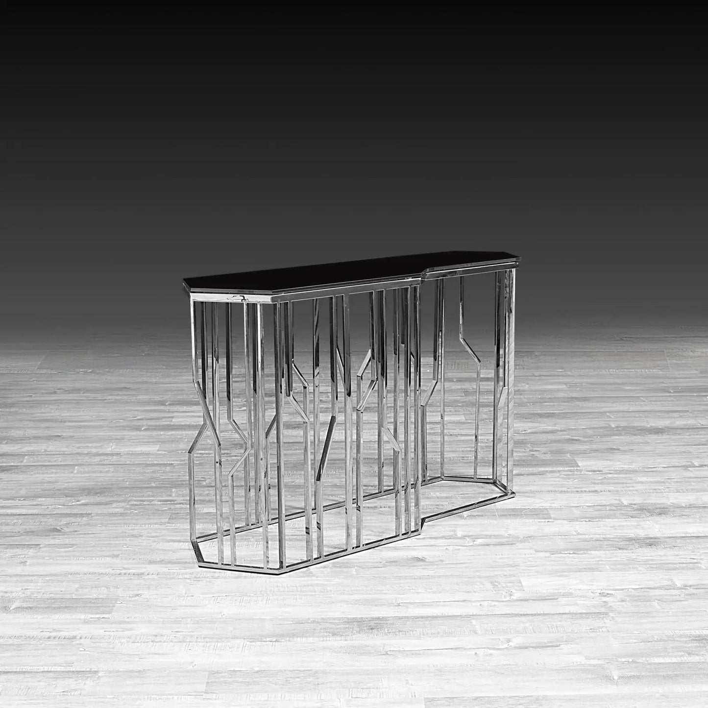 Lorensia Glass-Top Console Table for Modern Spaces