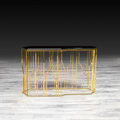 Lorensia Glass-Top Console Table for Modern Spaces
