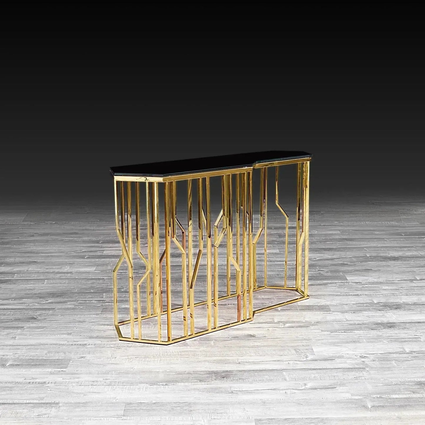 Lorensia Glass-Top Console Table for Modern Spaces