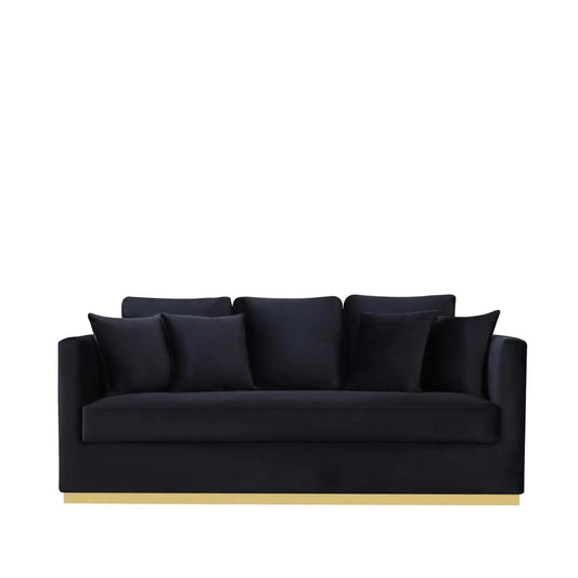 Lucia Gold Black Sofa Set