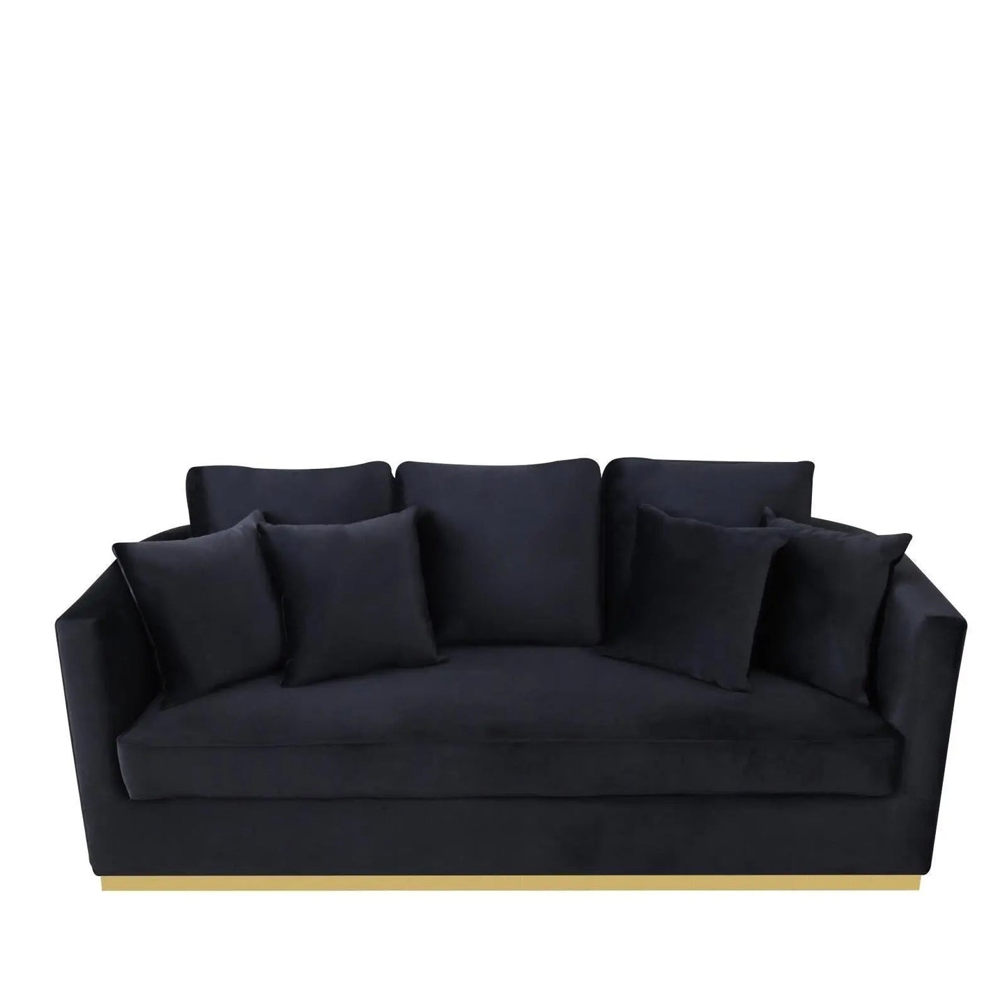 Lucia Shiny Gold Sofa Set – Black