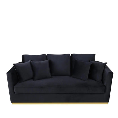 Lucia Shiny Gold Sofa Set – Black