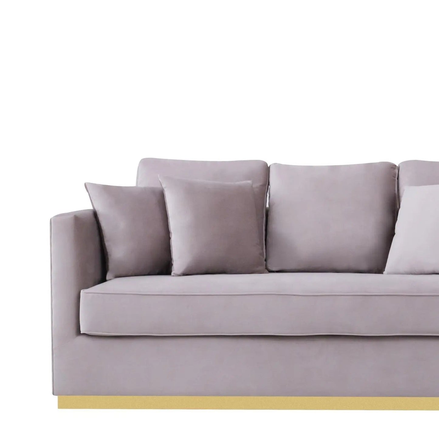 Lucia Shiny Gold Sofa Set – Gray