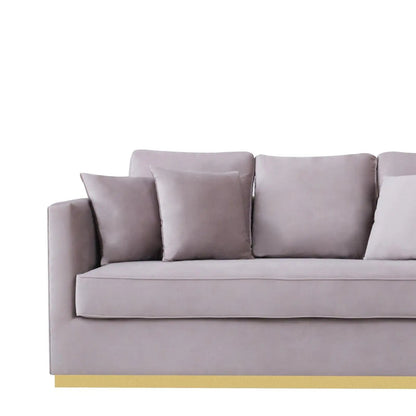Lucia Shiny Gold Sofa Set – Gray