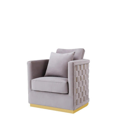 Lucia Shiny Gold Sofa Set – Gray