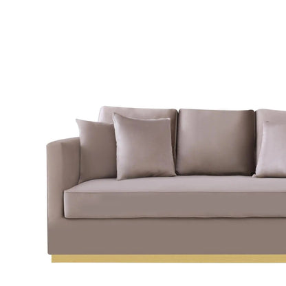 Lucia Shiny Gold Sofa Set – Taupe