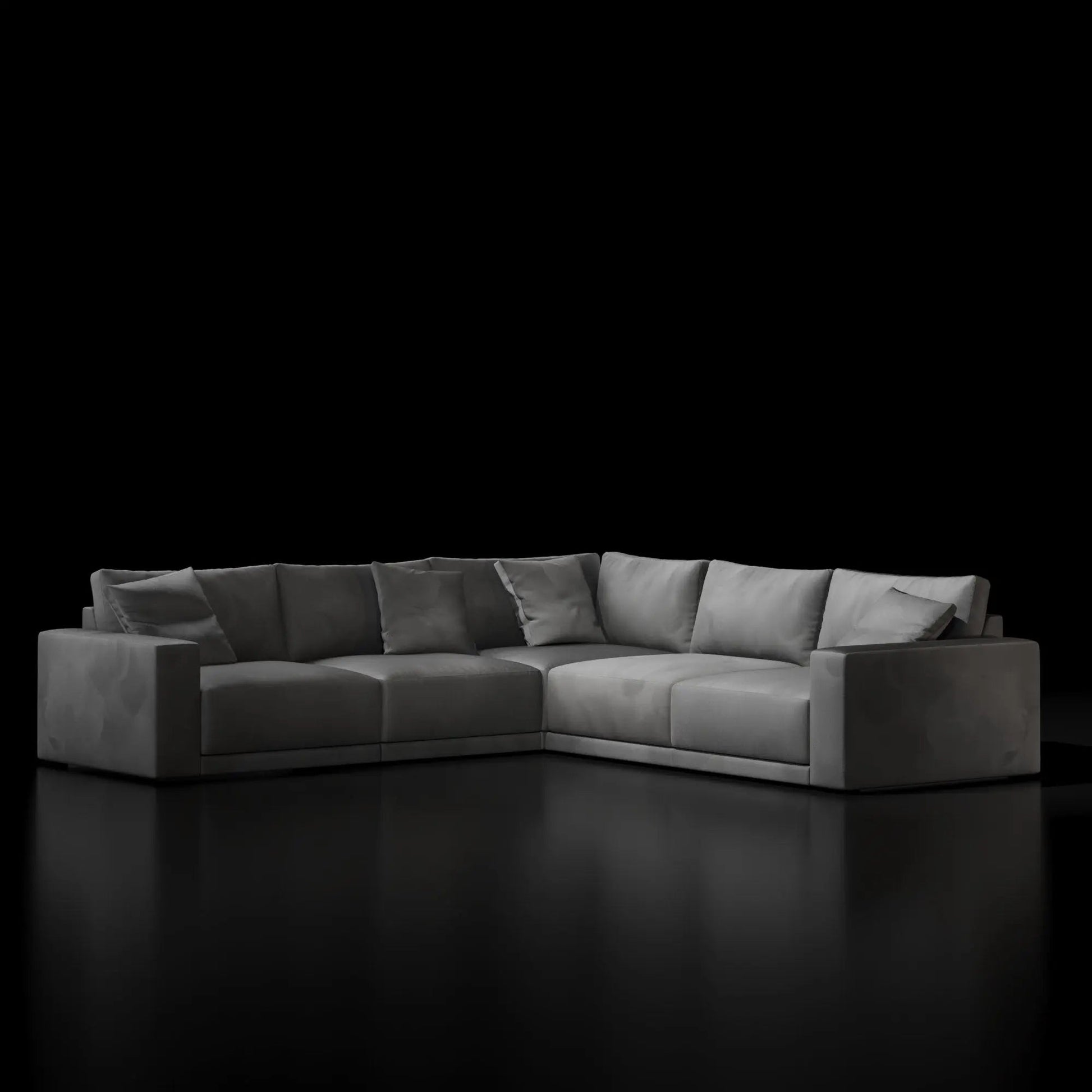 Lugano Five Pieces Dark Gray Sectional Roberto Grassie RG