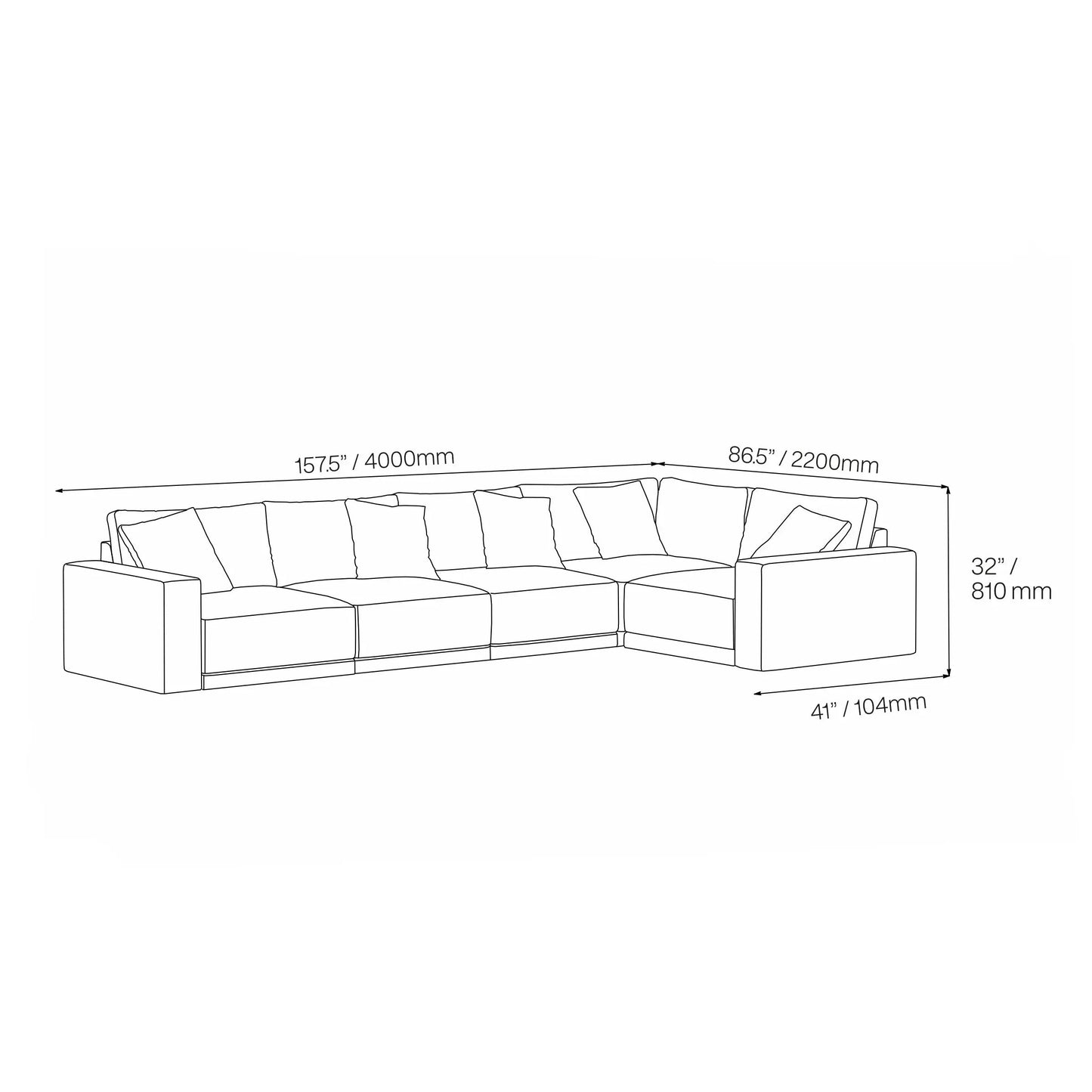 Lugano 5-Piece Sectional Configuration