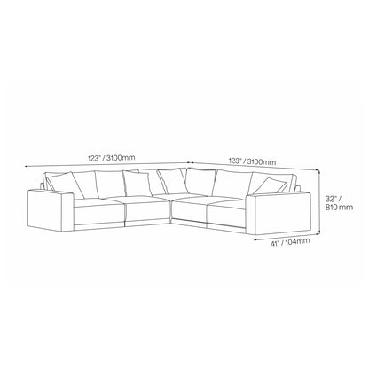 Lugano 5-Piece Sectional Configuration