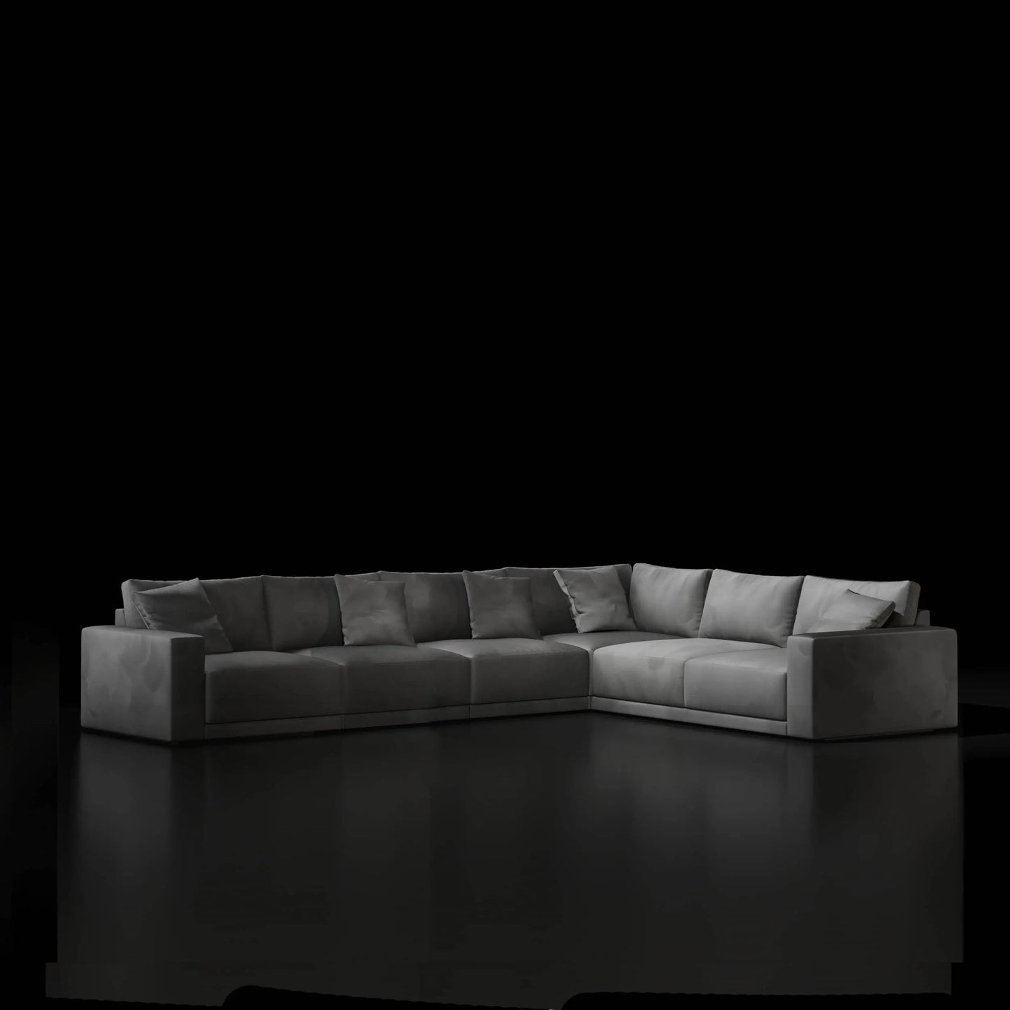 Lugano Six Pieces Dark Gray Sectional RG