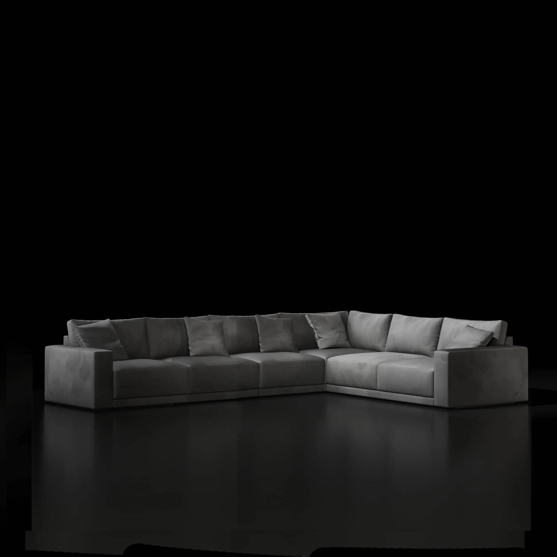 Lugano Six Pieces Dark Gray Sectional RG