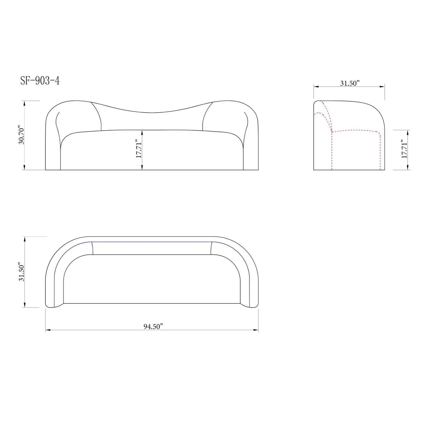 Luna Classic Sofa Set – White