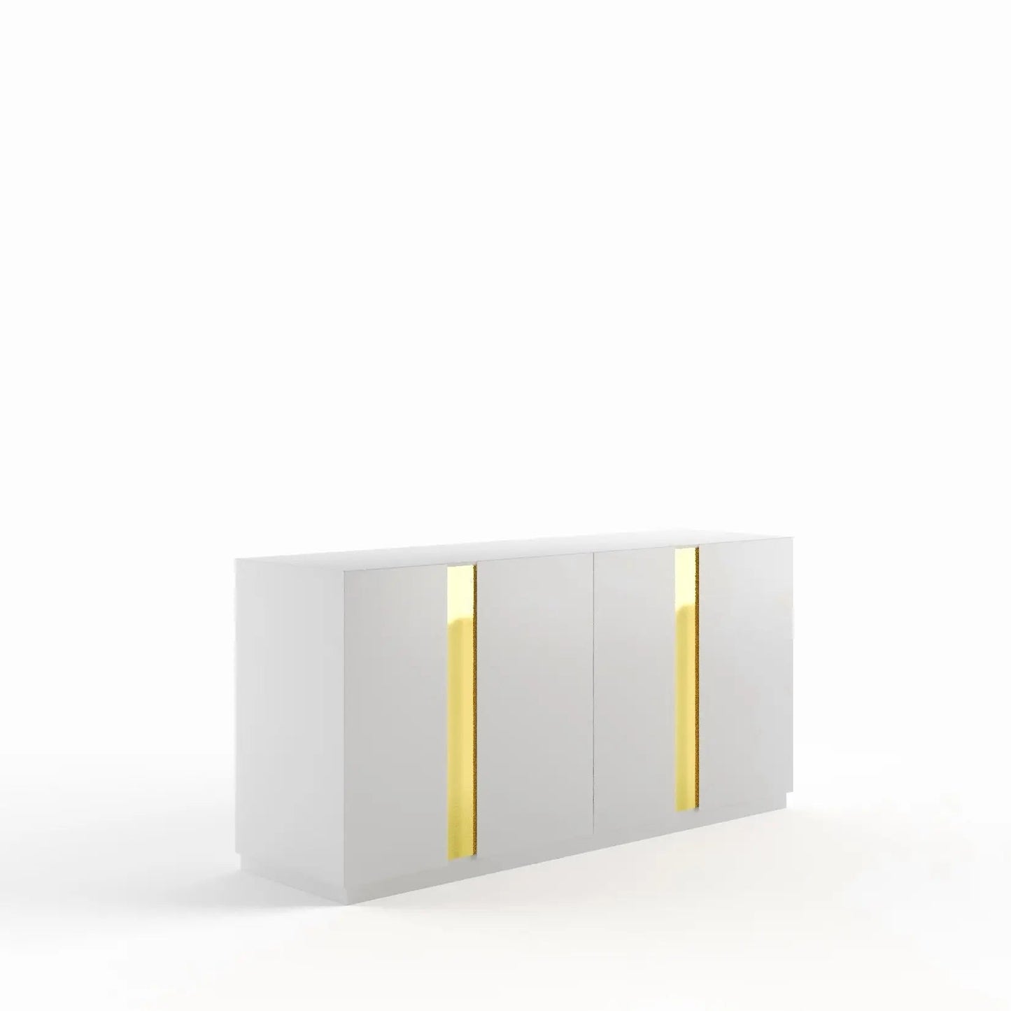 Marbella Buffet in White with Titanium Gold Detailing