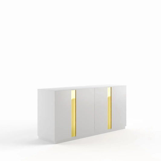 Marbella Buffet in White with Titanium Gold Detailing