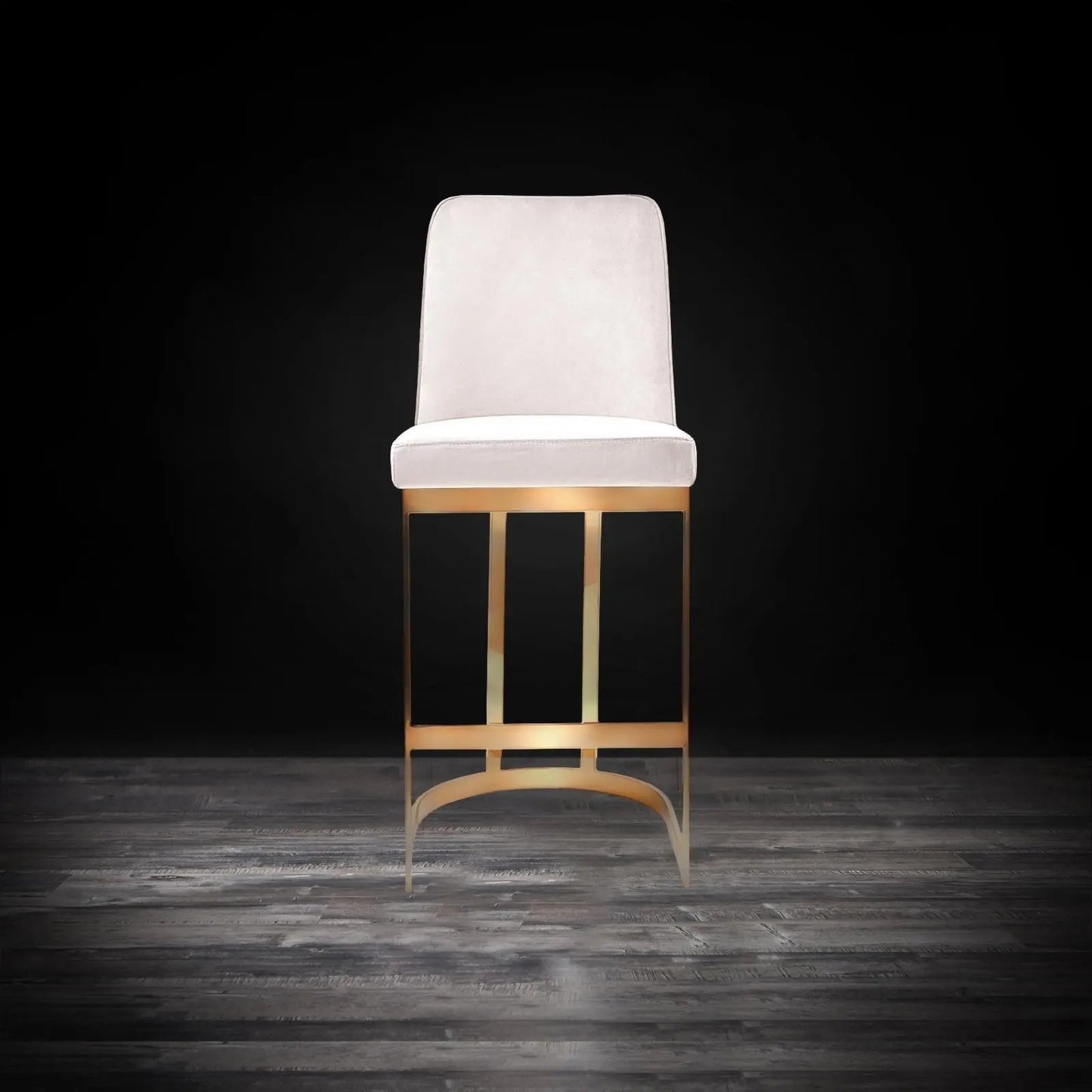 Mariella Counter Stool | Brushed Gold Frame