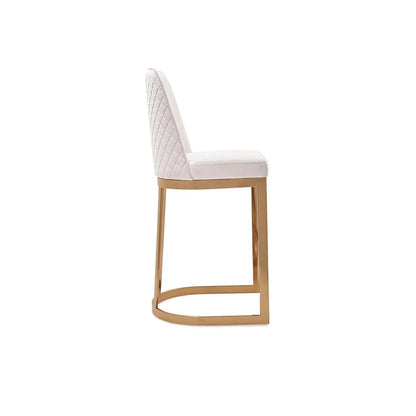 Mariella Counter Stool | Brushed Gold Frame