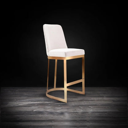 Mariella Counter Stool | Brushed Gold Frame