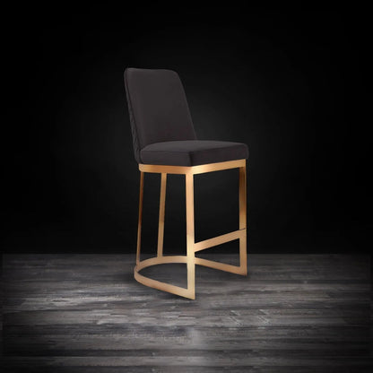 Mariella Counter Stool | Brushed Gold Frame