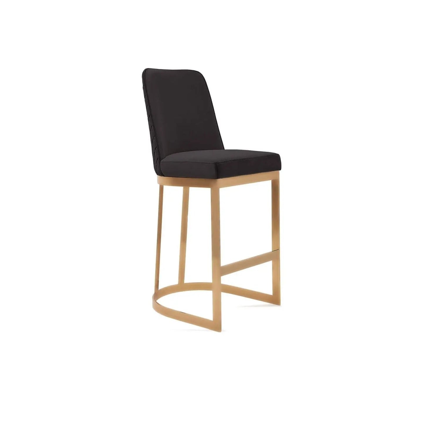 Mariella Counter Stool | Brushed Gold Frame