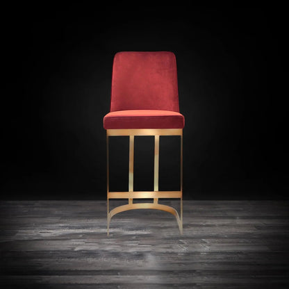 Mariella Counter Stool | Brushed Gold Frame