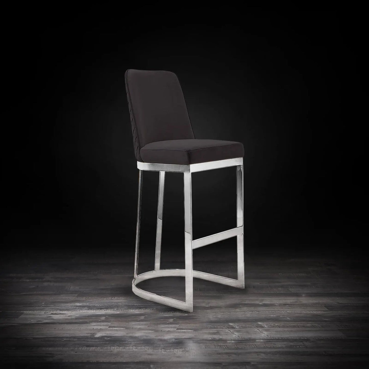 Mariella Bar Stool – Polished Silver